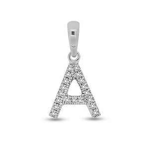 Diamond Initial Pendants DSSP White Gold