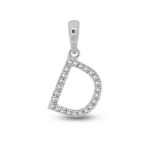 Diamond Initial Pendants DSSP White Gold
