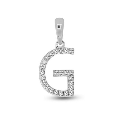 Diamond Initial Pendants DSSP White Gold
