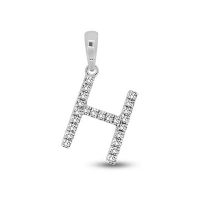 Diamond Initial Pendants DSSP White Gold