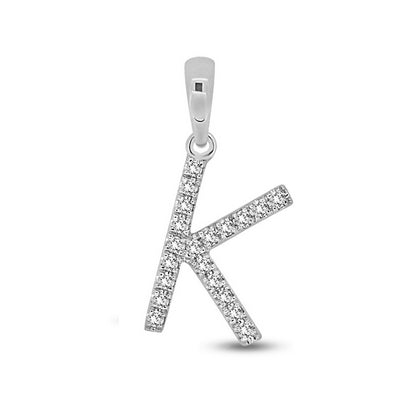 Diamond Initial Pendants DSSP White Gold