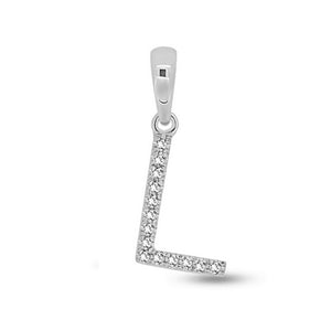 Diamond Initial Pendants DSSP White Gold