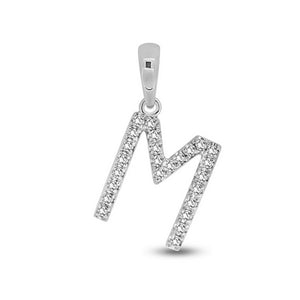 Diamond Initial Pendants DSSP White Gold