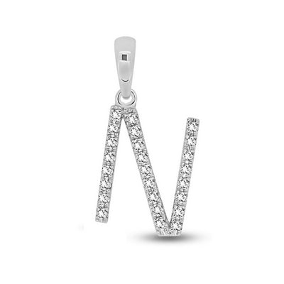 Diamond Initial Pendants DSSP White Gold