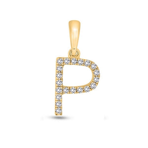 Diamond Initial Pendants DSSP Yellow Gold