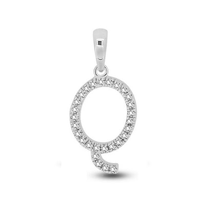 Diamond Initial Pendants DSSP White Gold