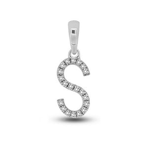 Diamond Initial Pendants DSSP White Gold