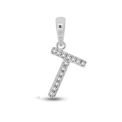Diamond Initial Pendants DSSP White Gold