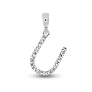 Diamond Initial Pendants DSSP White Gold
