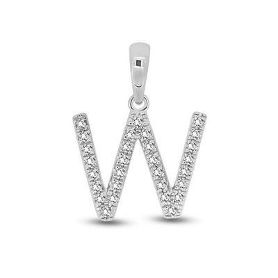 Diamond Initial Pendants DSSP White Gold