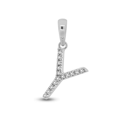 Diamond Initial Pendants DSSP White Gold