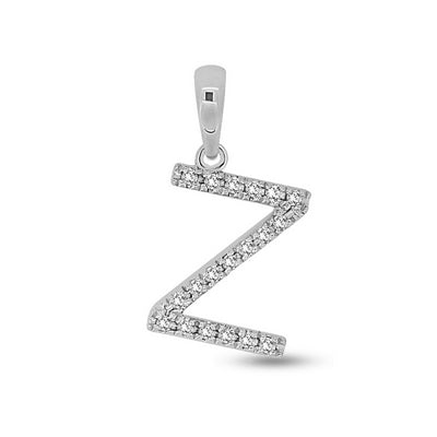 Diamond Initial Pendants DSSP White Gold