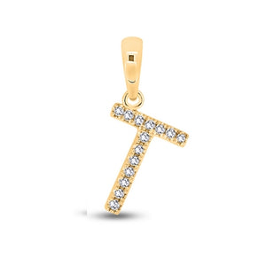 Diamond Initial Pendants DSSP Yellow Gold