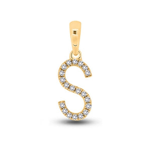 Diamond Initial Pendants DSSP Yellow Gold