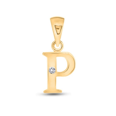 Diamond Initial Pendants DSNP Yellow Gold