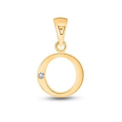 Diamond Initial Pendants DSNP Yellow Gold