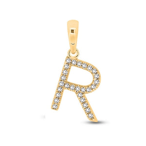 Diamond Initial Pendants DSSP Yellow Gold