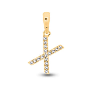 Diamond Initial Pendants DSSP Yellow Gold
