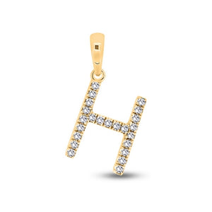 Diamond Initial Pendants DSSP Yellow Gold