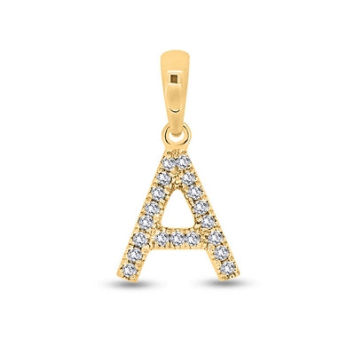 Diamond Initial Pendants DSSP Yellow Gold