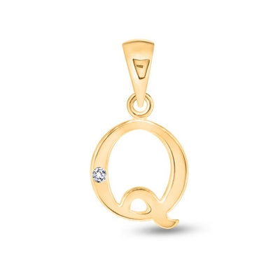 Diamond Initial Pendants DSNP Yellow Gold