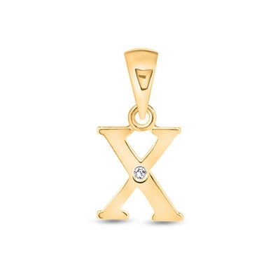 Diamond Initial Pendants DSNP Yellow Gold