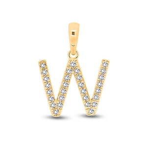 Diamond Initial Pendants DSSP Yellow Gold