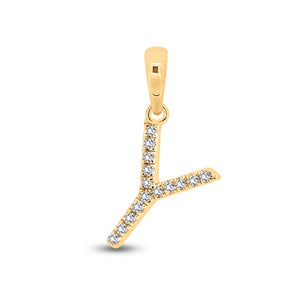 Diamond Initial Pendants DSSP Yellow Gold