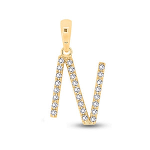 Diamond Initial Pendants DSSP Yellow Gold
