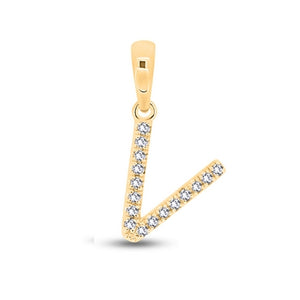 Diamond Initial Pendants DSSP Yellow Gold