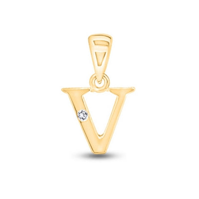 Diamond Initial Pendants DSNP Yellow Gold