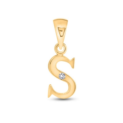 Diamond Initial Pendants DSNP Yellow Gold