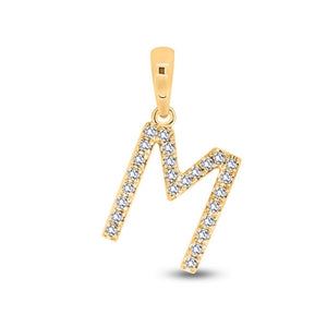 Diamond Initial Pendants DSSP Yellow Gold