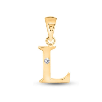 Diamond Initial Pendants DSNP Yellow Gold