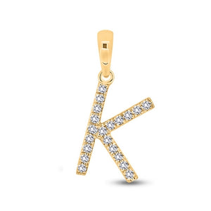 Diamond Initial Pendants DSSP Yellow Gold
