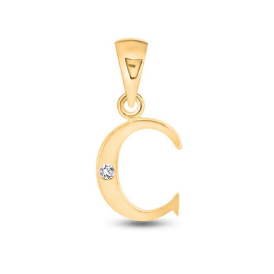 Diamond Initial Pendants DSNP Yellow Gold