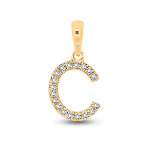 Diamond Initial Pendants DSSP Yellow Gold