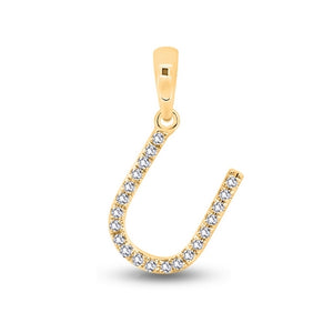 Diamond Initial Pendants DSSP Yellow Gold