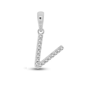 Diamond Initial Pendants DSSP White Gold
