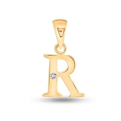 Diamond Initial Pendants DSNP Yellow Gold