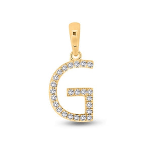 Diamond Initial Pendants DSSP Yellow Gold