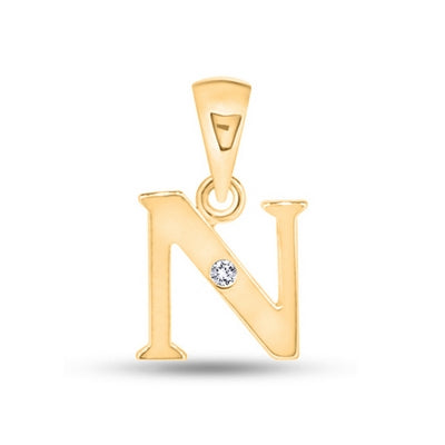 Diamond Initial Pendants DSNP Yellow Gold