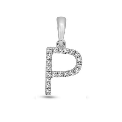 Diamond Initial Pendants DSSP White Gold