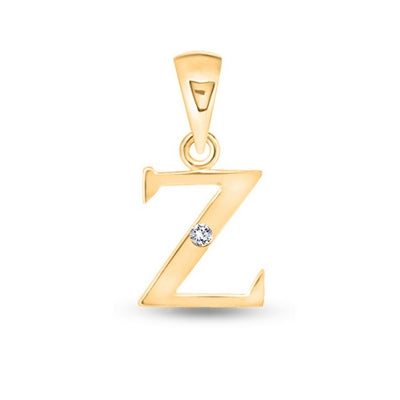 Diamond Initial Pendants DSNP Yellow Gold