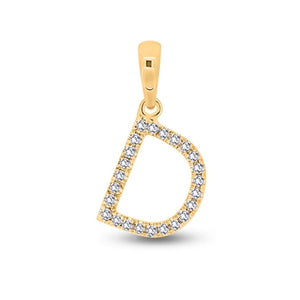 Diamond Initial Pendants DSSP Yellow Gold
