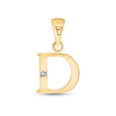 Diamond Initial Pendants DSNP Yellow Gold