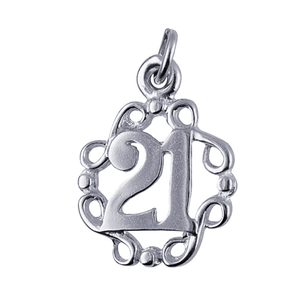 21 in Fancy Circle Charm