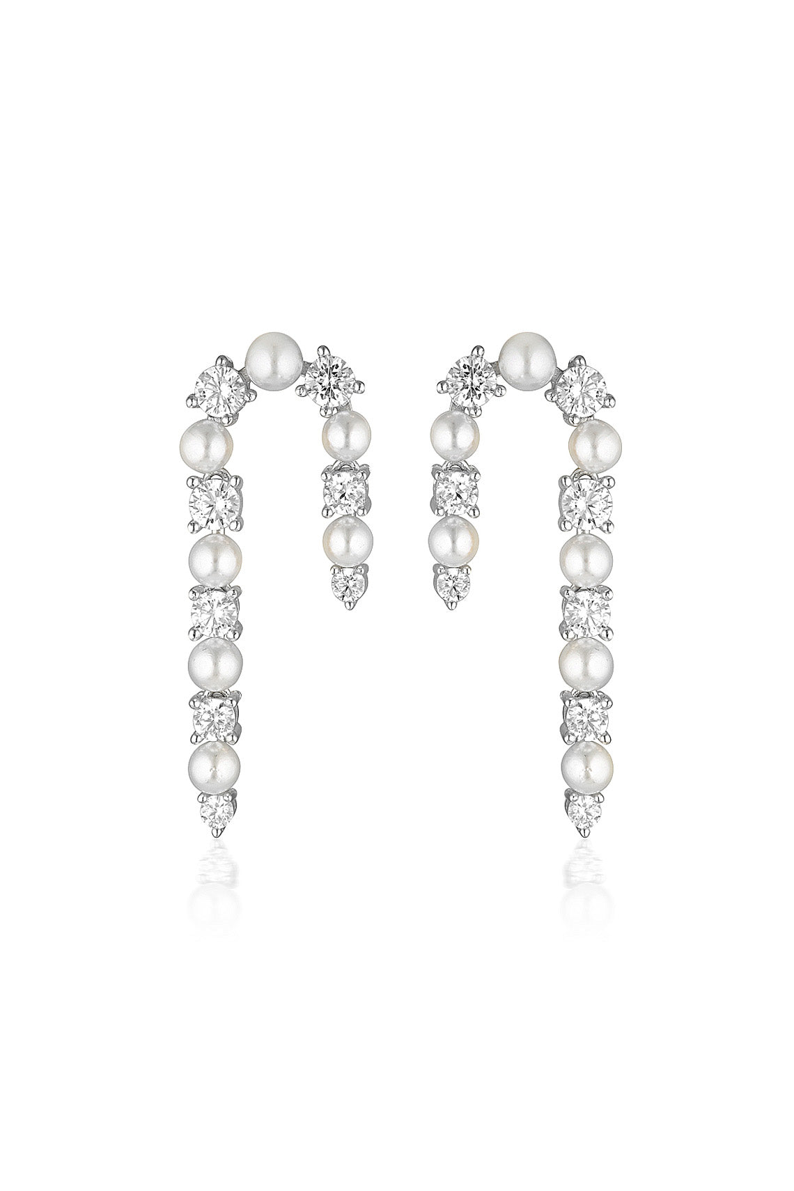 GEORGINI Noel Nights Candy Cane Pearl Earrings