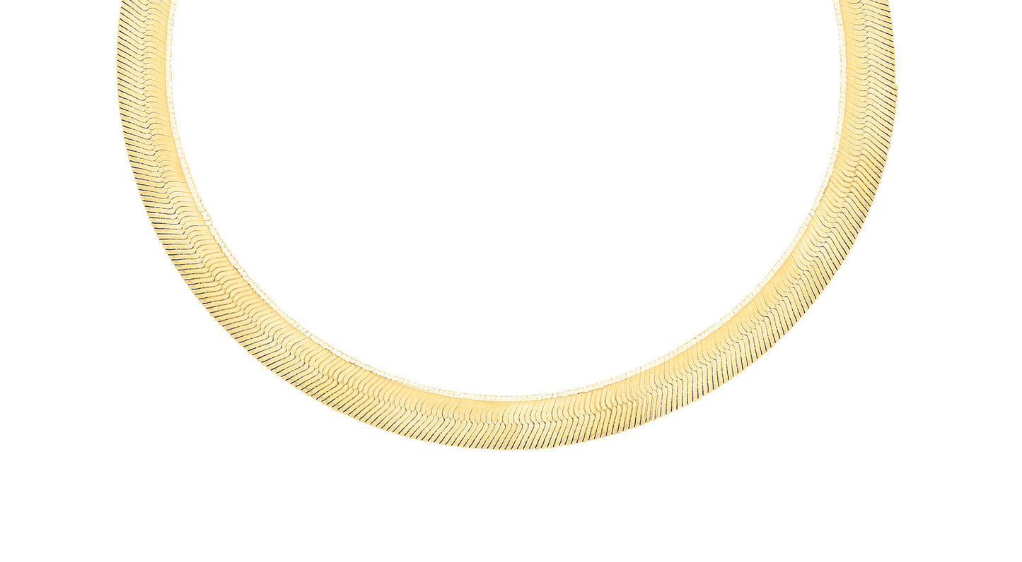 9K Yellow Gold Herringbone Necklace 41cm