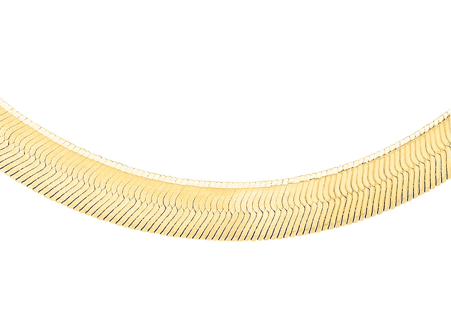 9K Yellow Gold Herringbone Necklace 46cm